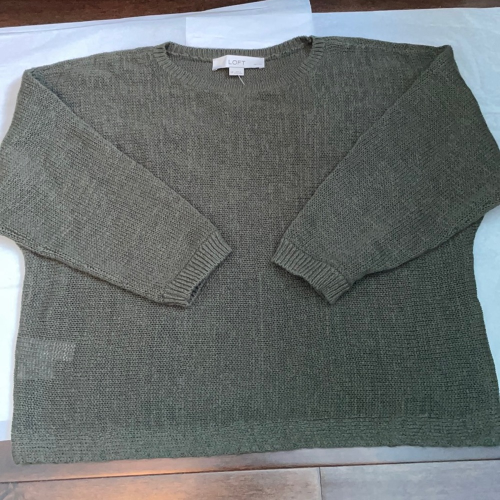 Green,  Loft petite sweater, new